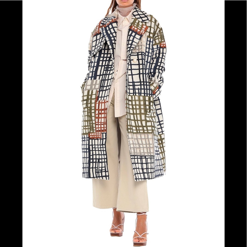 $1760.00 New Jacquemus Multicolor  Le Manteau Carreaux Coat SZ 38